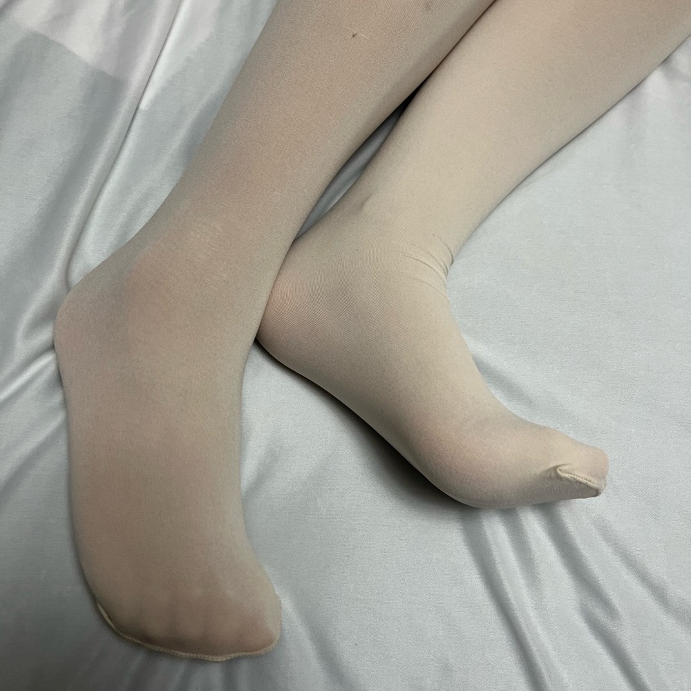 White cream tights pantyhose. Worn but in good condition. Soft and comfy